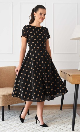 Czarna sukienka Midi LEONI (Leticia)