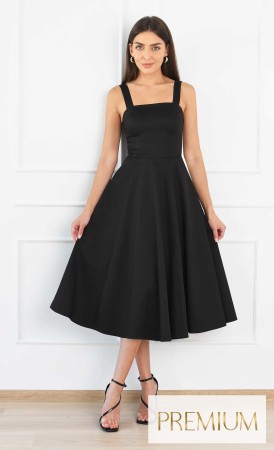 Sukienka na ramiączkach Midi PRINCESS (Czarna)