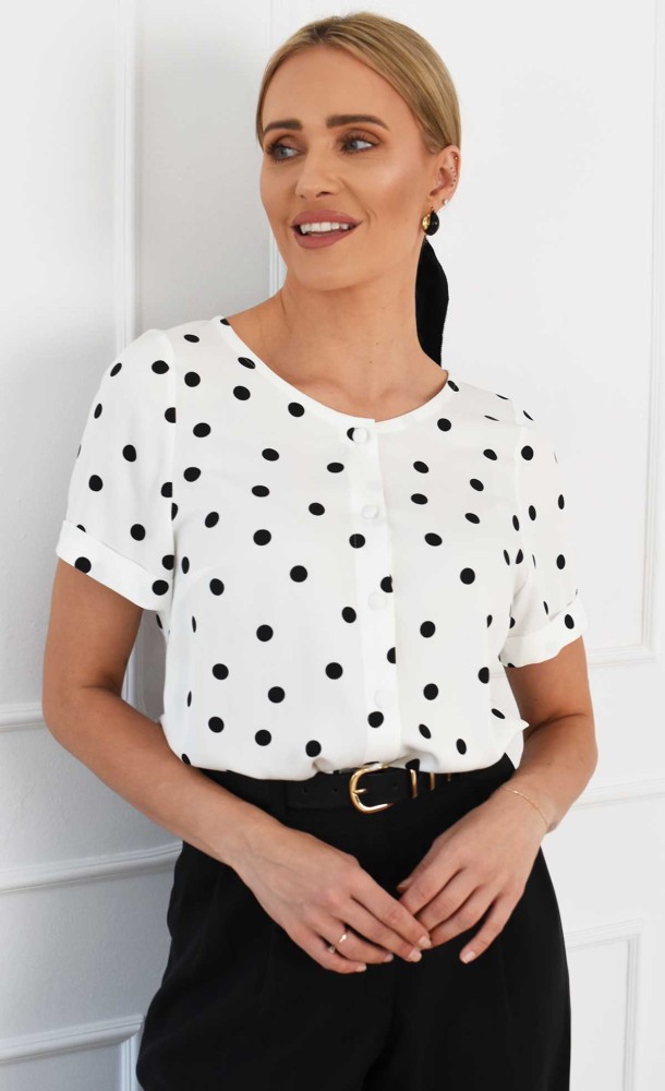 Bluzka  w grochy HARPER (Biała)