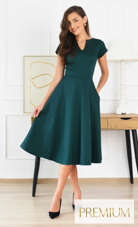 Elegancka sukienka Midi GIFTIS (Butelkowa Zieleń) -10%