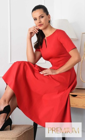 Czerwona bawełniana sukienka Midi CHLOE -10%