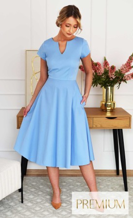 Błękitna bawełniana sukienka Midi GIFTIS -10%