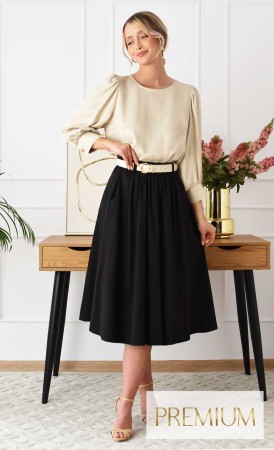 Czarna rozkloszowana spódnica Midi CAPRI -10%