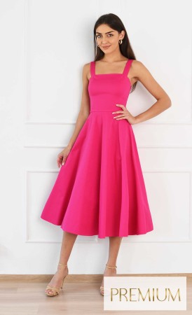 Sukienka na ramiączkach Midi PRINCESS (Fuksja) -10%
