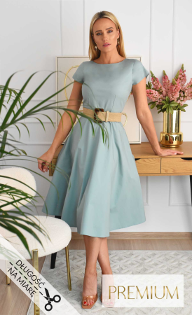 Bawełniana sukienka Midi KLARA (Szałwia)