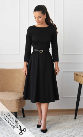 Czarna bawełniana sukienka Midi KLARA