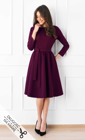 Burgundowa sukienka Midi MARIE 