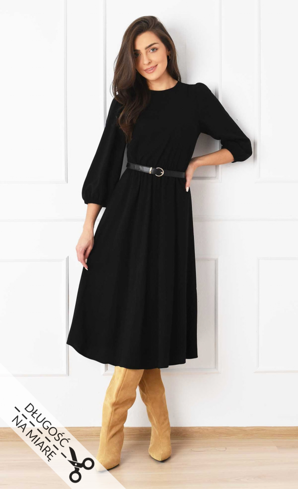 Wiskozowa sukienka Midi KATIA (Czarna)