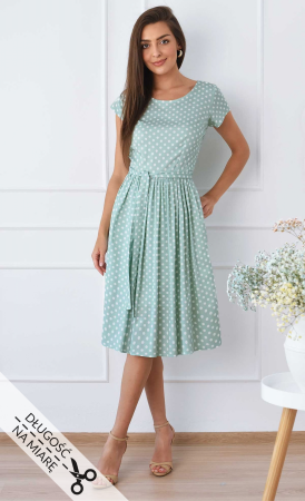 Sukienka w grochy Midi CLAIRE (Mięta)