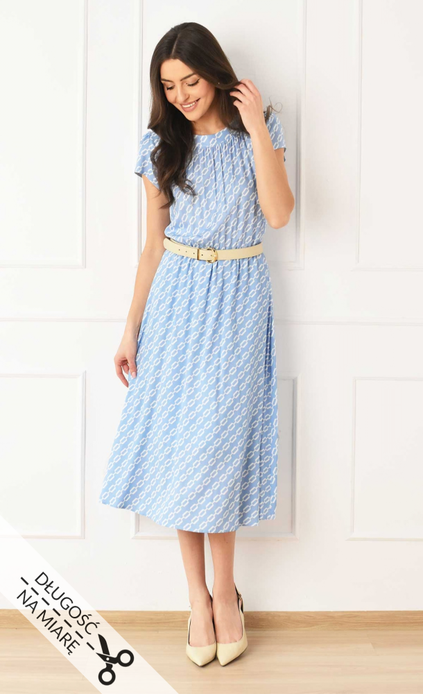 Wiskozowa sukienka Midi ALA (Chanel błekit)