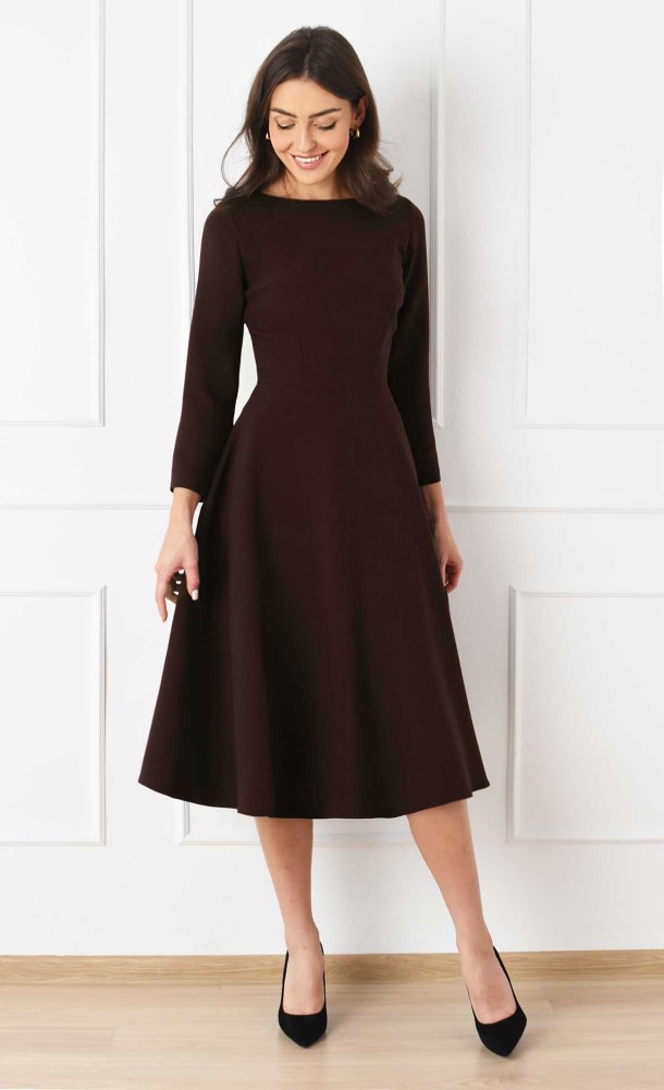 Brązowa sukienka Midi KLARA