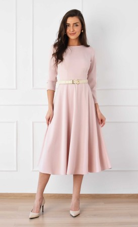 Sukienka Midi ISABEL (Pudrowy róż)