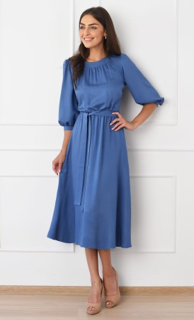 Niebieska sukienka Midi MIRIAM  -10%