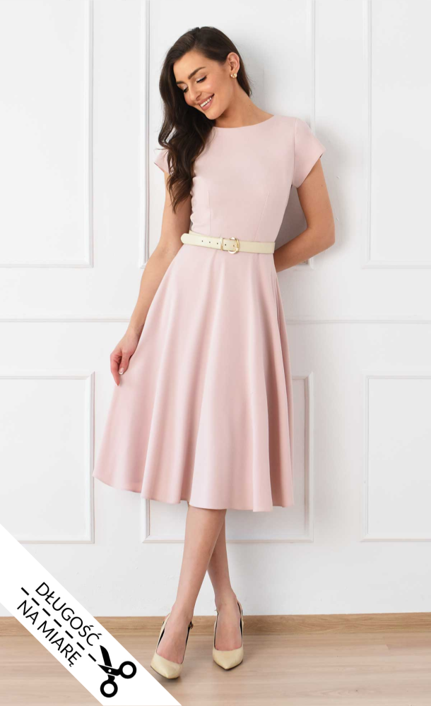 Sukienka Midi KLARA (Pudrowy róż)