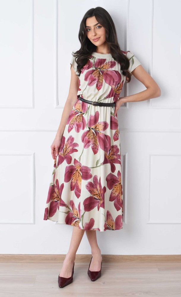 Sukienka w kwiatki Midi ALA (Iris) -10%