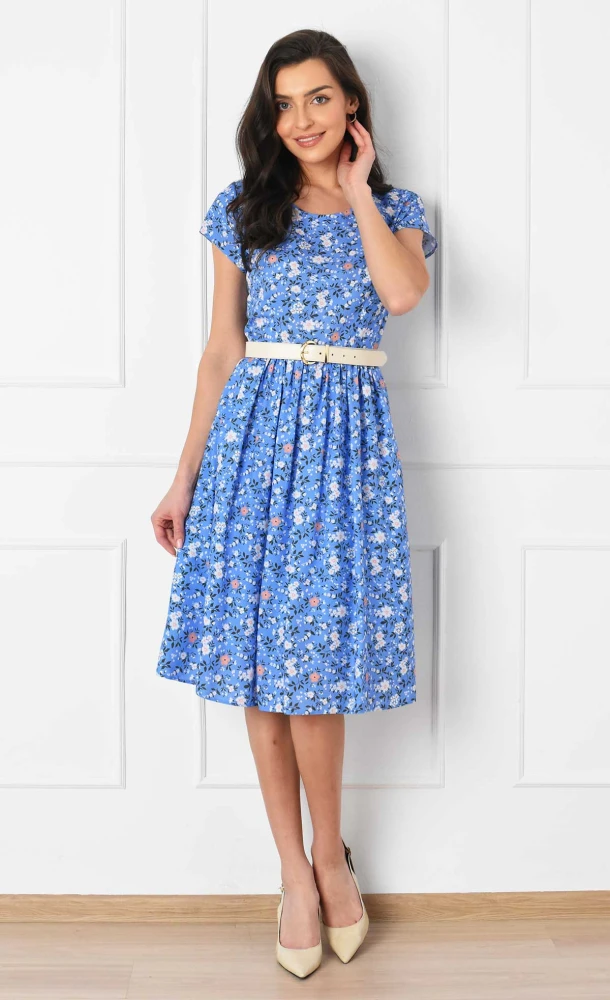 Sukienka w kwiatki Midi CLAIRE (Priscilla)-40%
