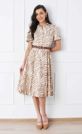 Wiskozowa sukienka Midi CORIN (Margot krem)