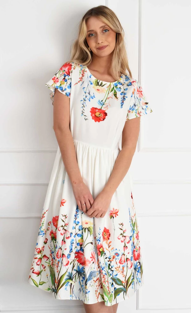 Sukienka Midi MILA (Malwina ecru)-20%