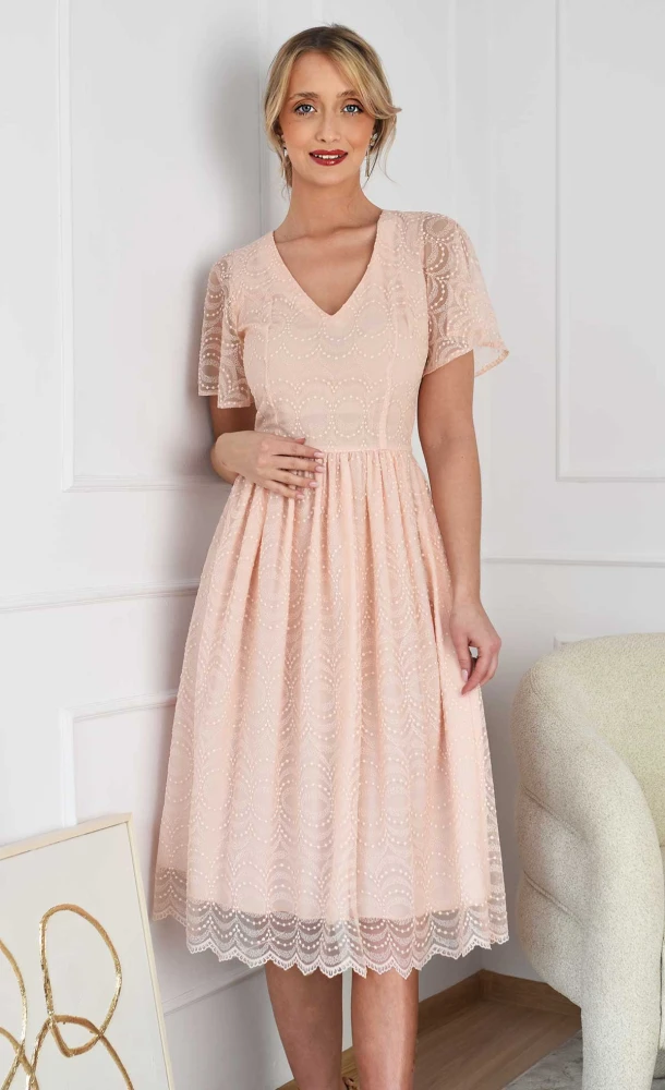 Różowa sukienka Midi Ashley (Tiffani)-50%