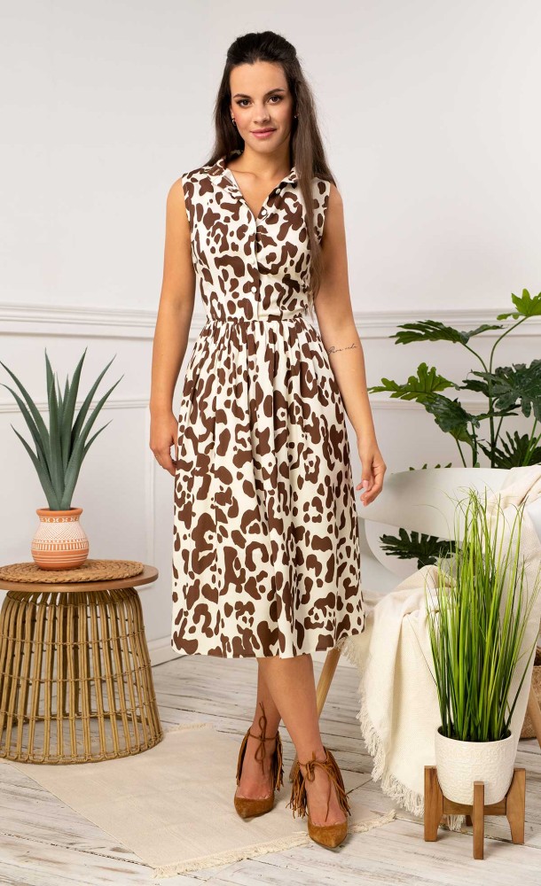 Wiskozowa sukienka Midi OPRAH (Omena)