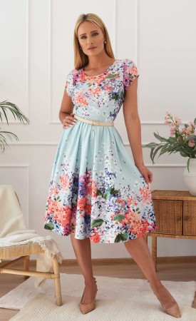 Turkusowa sukienka Midi CLAIRE (Jowita)